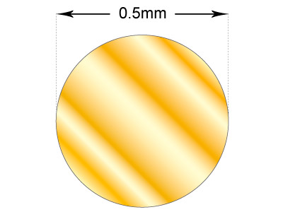 Hilo Redondo Recocido De Oro Amarillo De 9 K, 0,50 mm - Imagen Estandar - 2