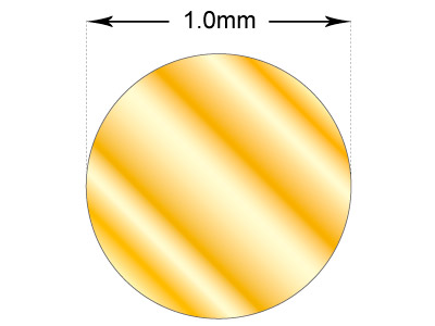 Hilo Redondo Revenido De Oro Amarillo De 9 K, 1,00 mm - Imagen Estandar - 2