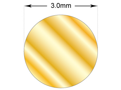 Hilo Redondo De Oro Amarillo Df De 9 Ct, 3,00 MM De Diámetro, 100% Oro Reciclado - Imagen Estandar - 2