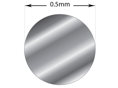 Hilo Redondo De Tamaño Intermedio De Oro Blanco De 9 Ct, 0,5 Mm, 100% Oro Reciclado - Imagen Estandar - 2