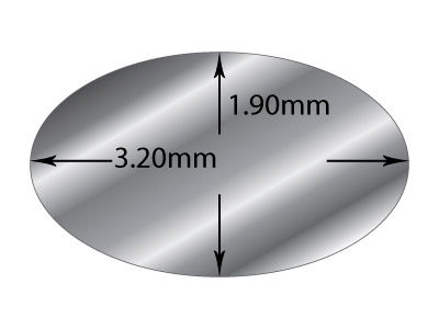 Hilo Ovalado De Plata De Ley De 3,2mm X 1,9 Mm, 100% Plata Reciclada - Imagen Estandar - 2