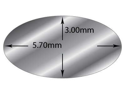 Hilo Ovalado De Plata De Ley De 5,7mm X 3,0 Mm, 100% Plata Reciclada - Imagen Estandar - 2