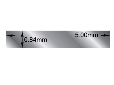 Hilo Rectangular De Plata De Ley, 5mm X 0,84 Mm, 100% Plata Reciclada - Imagen Estandar - 2