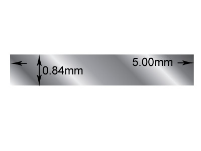 Hilo Rectangular De Plata De Ley, 5mm X 0,84 Mm, 100% Plata Reciclada - Imagen Estandar - 2