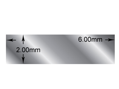 Hilo Rectangular De Plata De Ley, 6,0 MM X 2,0 Mm, 100% Plata Reciclada - Imagen Estandar - 2