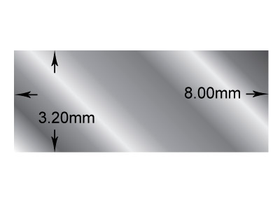 Hilo Rectangular De Plata De Ley, 8mm X 3,2 Mm, 100% Plata Reciclada - Imagen Estandar - 2
