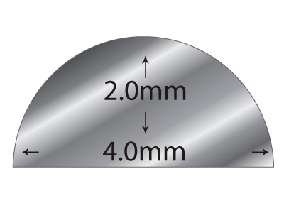 Hilo De Media Caña De Plata 925 Recocida, 4,00 X 2,00 MM - Imagen Estandar - 2