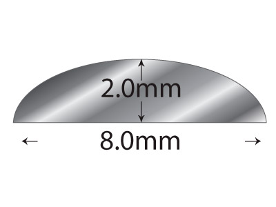 Hilo Con Forma En D De Plata De Leyde 8,00 MM X 2,00 MM 2617, 100% Plata Reciclada - Imagen Estandar - 2