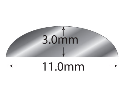 Hilo Con Forma En D De Plata De Leyde 11,00 MM X 3,00 MM 2620, 100% Plata Reciclada - Imagen Estandar - 2