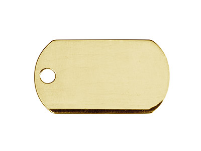 Placa De Identidad Revestida De Oro, 22x13mm - Imagen Estandar - 1