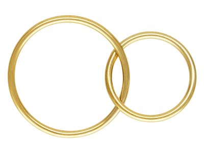 Anillos Entrelazados De Oro Laminado, 16 MM Y 12 MM - Imagen Estandar - 1