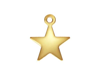 Dije De Estrella De Oro Laminado, 8 MM