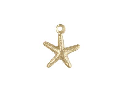 Dije De Estrella De Mar De Oro Laminado, 10x5 MM