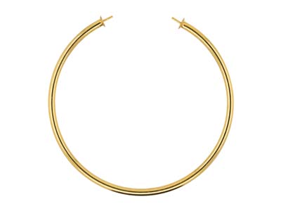 Pulsera Rgida Abierta Con Calota De 4mm, Diámetro 14,4cm, Gold Filled.