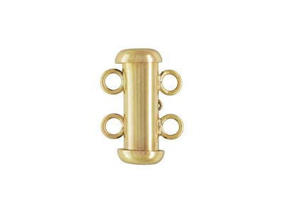 Cierre De 2 Hileras, Tubo 15 X 4,3mm, Gold Filled