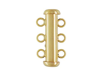 Cierre De 3 Filas, Tubo 20 X 4,3mm, Gold Filled