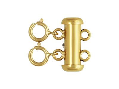 Broche De 2 Hileras, Tubo Con 2 Anillos De Resorte, Gold Filled
