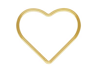 Anillo Terminal Cerrado Corazn 17mm, Relleno De Oro