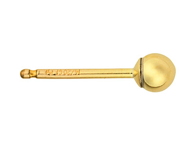 Corchete De Bola Revestido De Oro , 3 MM - Imagen Estandar - 1