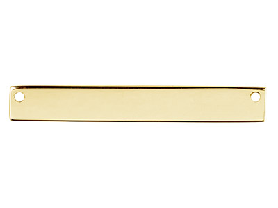 Barra Rectangular Revestida Oro , 40x6mm