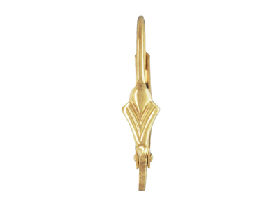 Alambre De Oreja Y Anillo De Ballestilla De Oro Laminado Con Motivo De Abanico Ranurado - Imagen Estandar - 2