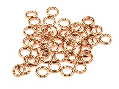 Anillas De Engarce Redondas Chapadas En Oro Rosa De 5 Mm, Paquete De 50, Calibre De 0,95 MM