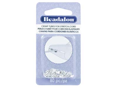Chafas Chapadas En Plata Beadalon Para Cordones Elásticos De 0,8 Mm, Paquete De 80