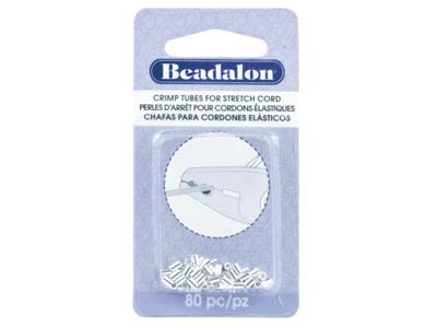 Chafas Chapadas En Plata Beadalon Para Cordones Elásticos De 0,8 Mm, Paquete De 80