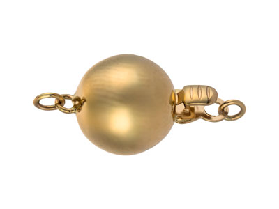 Cierre De Seguridad, Bola Lisa De 8mm, Oro Amarillo De 9 K