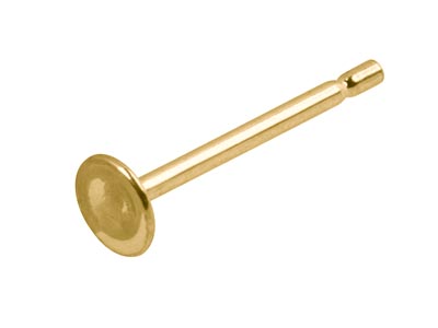 Clavija Y Disco Plano De Oro Amarillo De 9 Ct Y De 3 MM - Imagen Estandar - 1