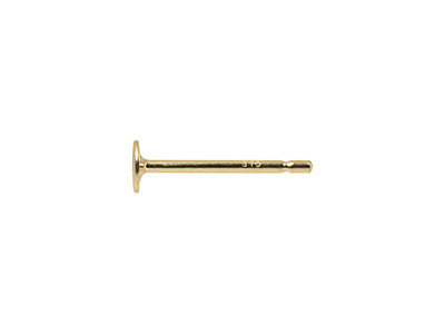 Clavija Y Disco Plano De Oro Amarillo De 9 Ct Y De 3 MM - Imagen Estandar - 2