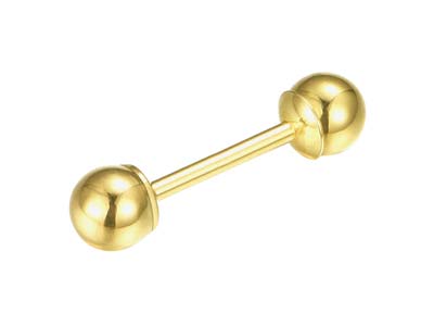 Cierre De Pendiente De Bola Roscada De 4 Mm, Oro Amarillo De 9 Quilates - Imagen Estandar - 1