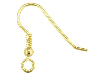Gancho De Hilo Con Bola, Modelo Ligero, Oro Amarillo De 9 Quilates, Unidad - Imagen Estandar - 1