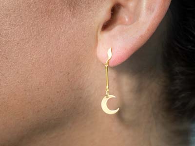 Barra De Colgante De Oro Amarillo De 9 Ct, Ref. 555, 100% Oro Reciclado - Imagen Estandar - 2