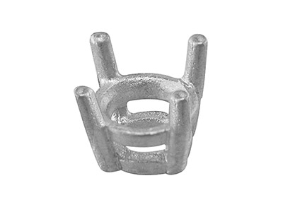Engaste De 4 Garras Con Doble Batiente, Para Piedra De 3,50 Mm, Oro Blanco De 9 K - Imagen Estandar - 1