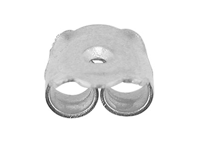 Cierre De Mariposa Grande De Oro Blanco De 9 Ct Con Canto Acanalado, 100% Oro Reciclado - Imagen Estandar - 1
