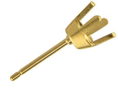 Barra Con Engaste De 4 Garras De 3mm, Oro Amarillo De 18k. Ref. 07700-2, Cada Uno