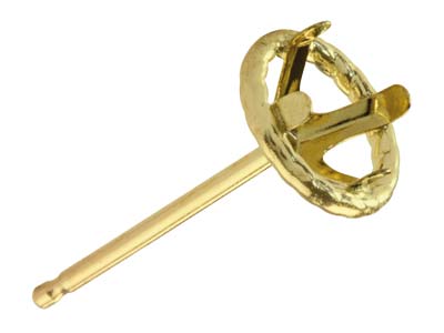Pendiente Listo Para Engastar Con 4puntas, Para Piedra De 6 mm, Oro A Marillo De 18k, Por Pieza - Imagen Estandar - 1