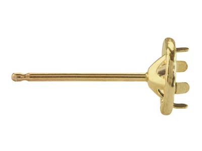 Pendiente Listo Para Engastar Con 4puntas, Para Piedra De 6 mm, Oro A Marillo De 18k, Por Pieza - Imagen Estandar - 2