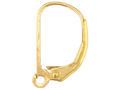 Hilo Para Pendientes Con Gancho Ballestilla Liso De Oro Amarillo De18 Ct. - Imagen Estandar - 1