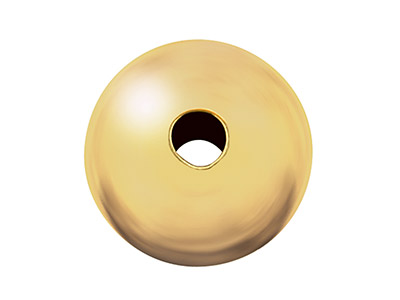 Bola Lisa Ultraligera De 2 Agujeros, 8 mm, Oro Amarillo De 18 Quilates - Imagen Estandar - 1