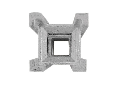 Bisel De 4 Puntas Para Piedra Cuadrada De 0,15 Ct 3,05 mm ,  Oro Blanco De 18 K Pd 13. Ref. 2060 V, Cl5 - Imagen Estandar - 3