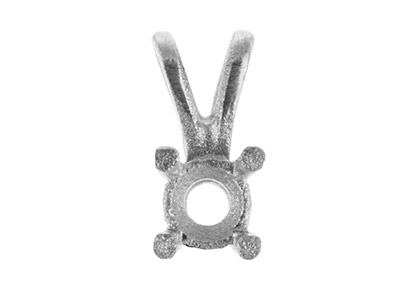 Engaste De 4 Puntas Para Piedra Redonda De 4 mm, Oro Gris De 18k Pd 13. Ref. 02085 - Imagen Estandar - 4