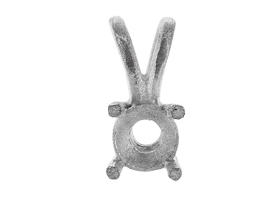 Engaste De 4 Puntas Para Piedra Redonda De 5 mm, Oro Gris De 18k Pd 13. Ref. 02085 - Imagen Estandar - 4