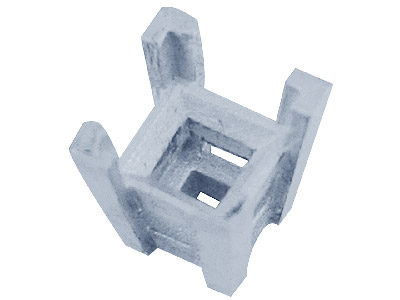 Chatn Cuadrado 4 Garras Para Piedra De 3mm, Plata 925