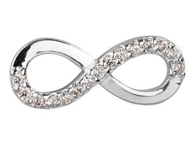 Entrepieza Infinito 20mm, Plata 925 Con Circonita