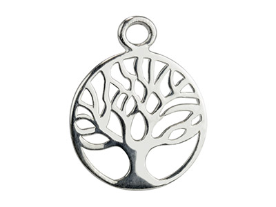Colgante De Filigrana Árbol De La Vida 10mm, Plata 925, Bolsa De 5