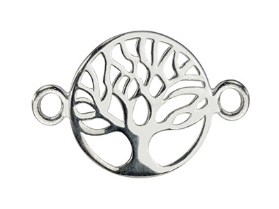 Conector De Filigrana Clásica Con El árbol De La Vida De Plata De Ley, 18 Mm, Paquete De 5