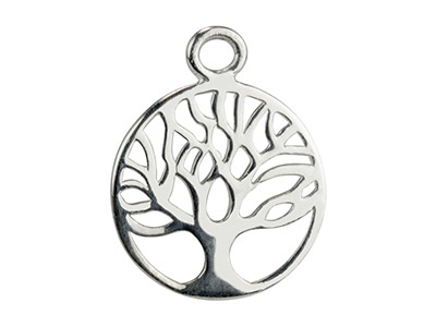 Colgante De Filigrana Árbol De La Vida 25mm, Plata 925, Bolsa De 5