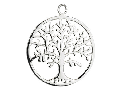 Colgante Árbol De La Vida Fantasa 25mm, Plata 925, Bolsa De 5